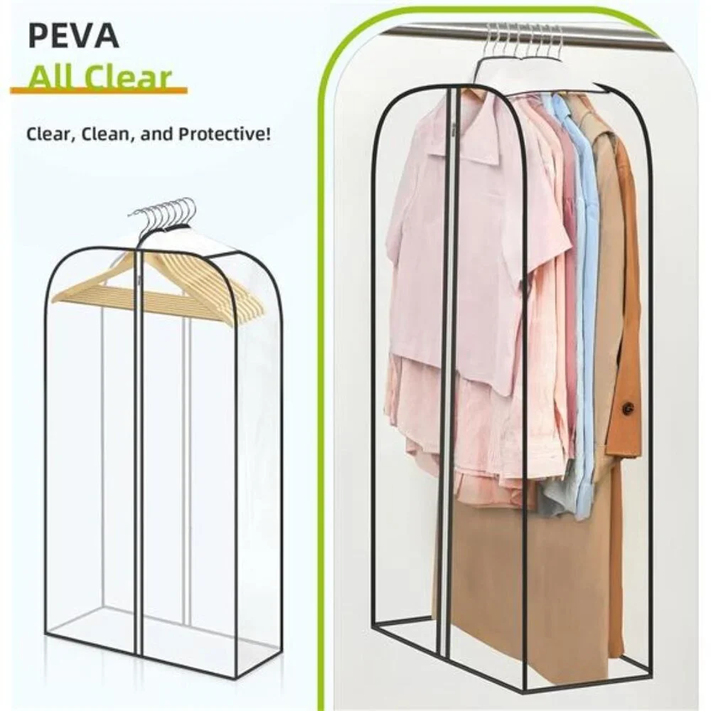 Clear Garment Bags 6 Pack Clothes Storage Dustproof Zipper Closet Coat Dress Sui